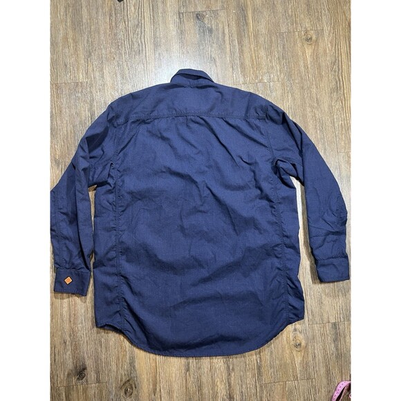 Wrangler FR Riggs Workwear Long Sleeve Blue Button Down Shirt / Size Medium - Picture 5 of 7